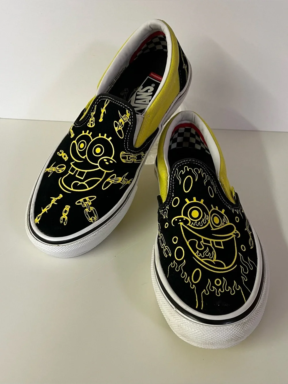 Vans Sneakers SpongeBob Ltd Edition Skate Slip-On Black Yellow Men’s 7
